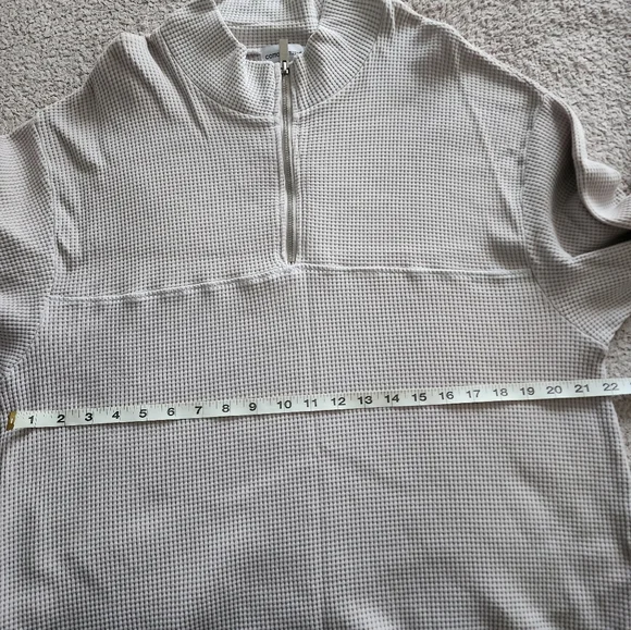 Cotton Citizen New waffle knit cotton sweater. Turtleneck.  Half-zip closure. - Picture 9 of 11